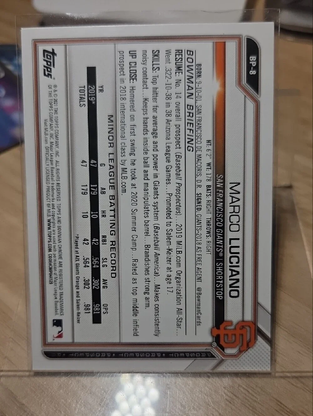 Topps baseball card